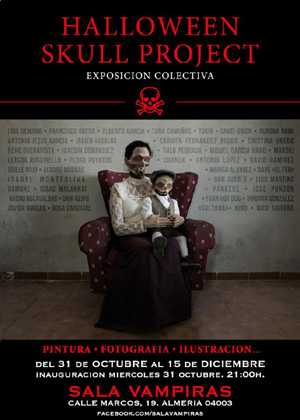 Cartel Halloween Skull Project - Sala Vampiras - Almería