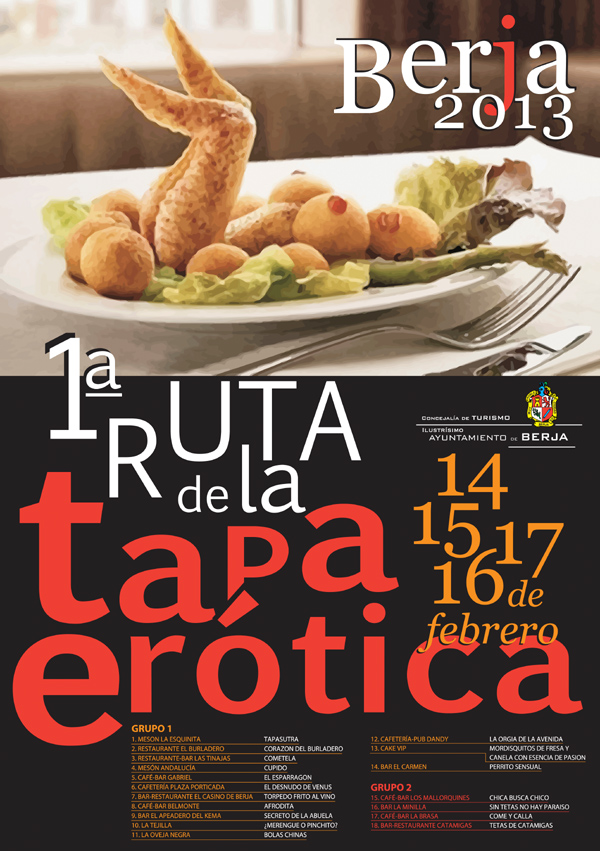Cartel I Ruta de la Tapa Erótica de Berja - Almería