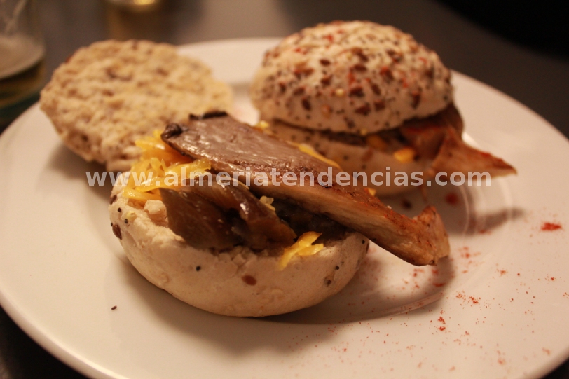 Hamburguesa de setas en Garden arte y cocina